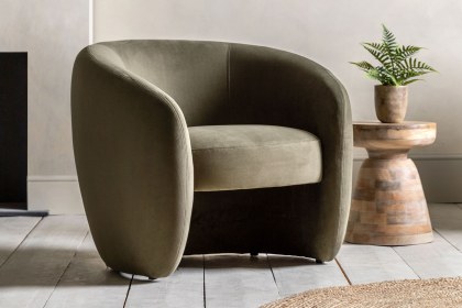 Gallery Direct Curvo Armchair in Moss Green Gallery Direct Curvo Armchair in Moss Green