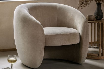 Gallery Direct Curvo Armchair in Cream Gallery Direct Curvo Armchair in Cream