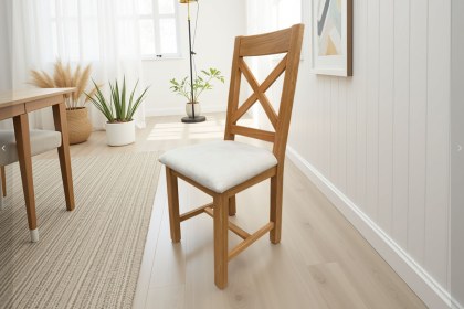 Cotswold Rustic Oak Cross Back Dining Chair Cotswold Rustic Oak Cross Back Dining Chair