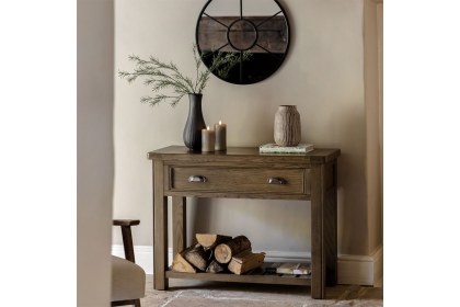 Gallery Direct Hardwick Smoked Oak 1 Drawer Console Table Gallery Direct Hardwick Smoked Oak 1 Drawer Console Table