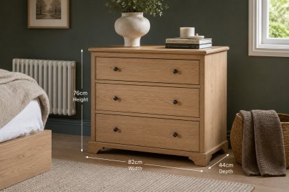 Gallery Direct Malvern Natural Oak 3 Drawer Chest of Drawers Gallery Direct Malvern Natural Oak 3 Drawer Chest of Drawers