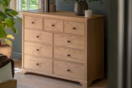 Gallery Direct Malvern Natural Oak 9 Drawer Chest of Drawers Gallery Direct Malvern Natural Oak 9 Drawer Chest of Drawers