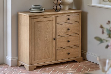 Gallery Direct Malvern Natural Oak 1 Door 4 Drawer Sideboard Gallery Direct Malvern Natural Oak 1 Door 4 Drawer Sideboard
