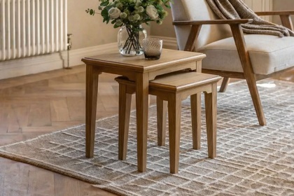 Gallery Direct Malvern Natural Oak Nest Of Tables Gallery Direct Malvern Natural Oak Nest Of Tables