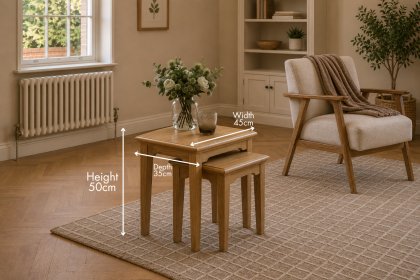 Gallery Direct Malvern Natural Oak Nest Of Tables Gallery Direct Malvern Natural Oak Nest Of Tables