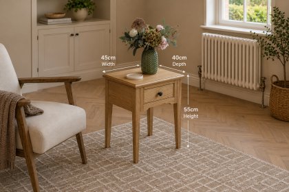Gallery Direct Malvern Natural Oak 1 Drawer Side Table Gallery Direct Malvern Natural Oak 1 Drawer Side Table