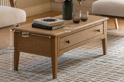 Gallery Direct Malvern Natural Oak 1 Drawer Coffee Table Gallery Direct Malvern Natural Oak 1 Drawer Coffee Table