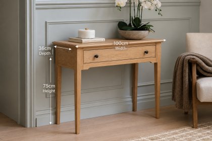 Gallery Direct Malvern Natural Oak 1 Drawer Console Table Gallery Direct Malvern Natural Oak 1 Drawer Console Table