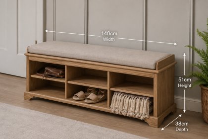 Gallery Direct Malvern Natural Oak Hall Bench Gallery Direct Malvern Natural Oak Hall Bench
