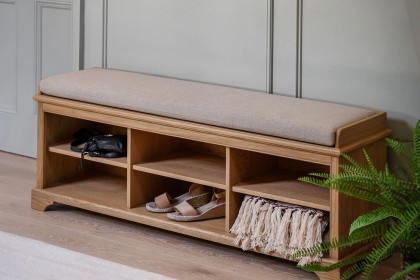 Gallery Direct Malvern Natural Oak Hall Bench Gallery Direct Malvern Natural Oak Hall Bench