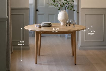 Gallery Direct Malvern Natural Oak Round Extending 100-155cm Dining Table Gallery Direct Malvern Natural Oak Round Extending 100-155cm Dining Table