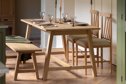 Gallery Direct Eton Natural Ext 160-200cm Trestle Dining Table Gallery Direct Eton Natural Ext 160-200cm Trestle Dining Table