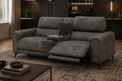 Lumea Tech Smart 3 Seater Recliner Sofa with Power Headrest, Heat Function & Tech Console Lumea Tech Smart 3 Seater Recliner Sofa with Power Headrest, Heat Function & Tech Console