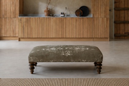 Tetrad Heritage Jacaranda Bagru Curved Plain Top Stool Tetrad Heritage Jacaranda Bagru Curved Plain Top Stool