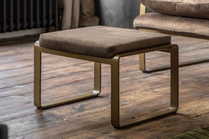 Gallery Direct Fabien Footstool in Mineral Soft Fabric Gallery Direct Fabien Footstool in Mineral Soft Fabric