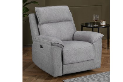 Blaine Electric Recliner Chair in Greige Fabric Blaine Electric Recliner Chair in Greige Fabric