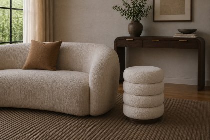 California Dark Oak Upholstered Footstool California Dark Oak Upholstered Footstool