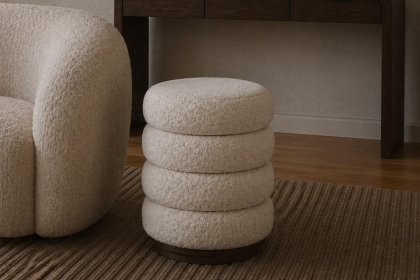 California Dark Oak Upholstered Footstool California Dark Oak Upholstered Footstool