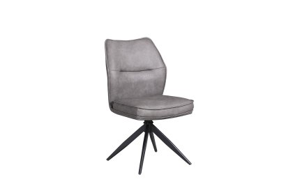 Deigo 180° Swivel Dining Chair in Charcoal PU Leather Deigo 180° Swivel Dining Chair in Charcoal PU Leather