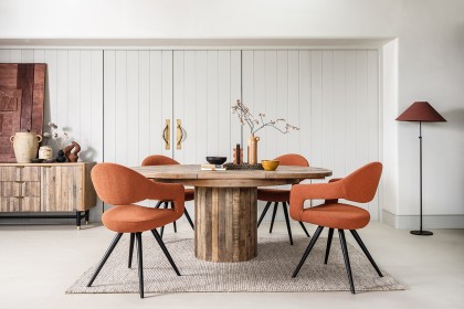 Nixon Reclaimed Wood 135-185cm Round Extending Dining Table Nixon Reclaimed Wood 135-185cm Round Extending Dining Table