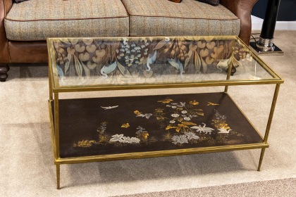 Ex-Display Liskeard - Gold Leaf Glass Coffee Table Ex-Display Liskeard - Gold Leaf Glass Coffee Table