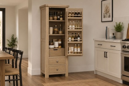 Normandy White Wash Single Kitchen Larder Unit Normandy White Wash Single Kitchen Larder Unit