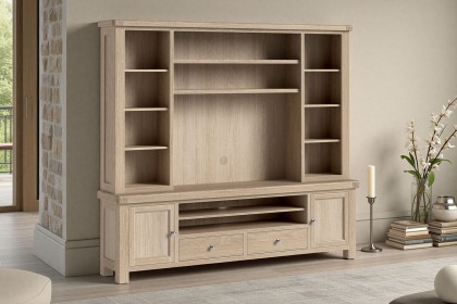 Normandy White Wash Extra Large TV Storage Combination Unit (Top + Base) Normandy White Wash Extra Large TV Storage Combination Unit (Top + Base)