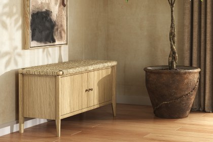 Sicily Oak 100cm Weave Hallway Bench Sicily Oak 100cm Weave Hallway Bench