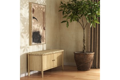 Sicily Oak 100cm Weave Hallway Bench Sicily Oak 100cm Weave Hallway Bench