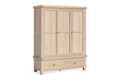 Normandy White Wash Triple Wardrobe Normandy White Wash Triple Wardrobe