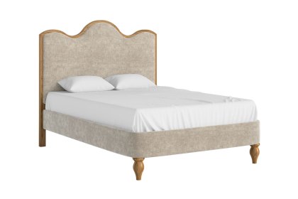 Verona Oak Oatmeal Upholstered Bed Frame Verona Oak Oatmeal Upholstered Bed Frame