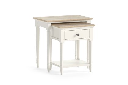 Provence Painted Off-White Oak Nest Of Tables Provence Painted Off-White Oak Nest Of Tables