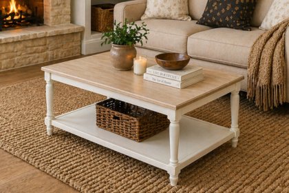 Provence Painted Off-White Oak Coffee Table Provence Painted Off-White Oak Coffee Table