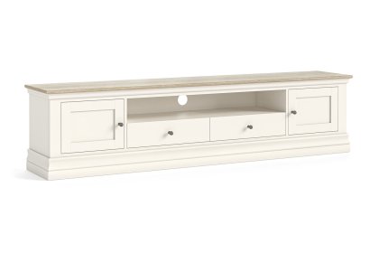 Provence Painted Off-White Oak Extra Large 210cm TV Unit Provence Painted Off-White Oak Extra Large 210cm TV Unit