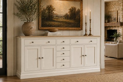 Provence Painted Off-White Oak 200cm Extra Large Sideboard Provence Painted Off-White Oak 200cm Extra Large Sideboard