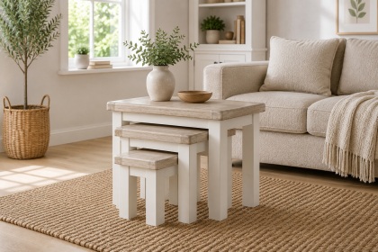 Windsor Country Oak Painted Nest of Tables Windsor Country Oak Painted Nest of Tables