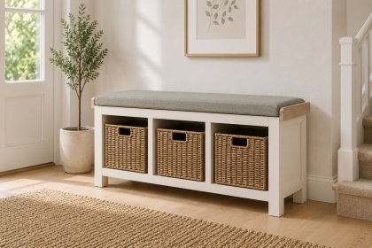 Windsor Country Oak Painted Storage Bench Windsor Country Oak Painted Storage Bench