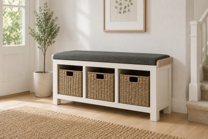 Windsor Country Oak Painted Storage Bench Windsor Country Oak Painted Storage Bench