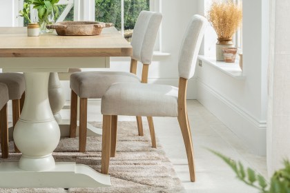 Burford Painted Oak Fully Upholstered Dining Chairs (Pair) Burford Painted Oak Fully Upholstered Dining Chairs (Pair)