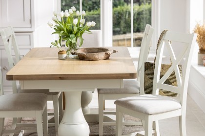 Burford Painted Oak 160-200cm Ext Pedestal Dining Table Burford Painted Oak 160-200cm Ext Pedestal Dining Table