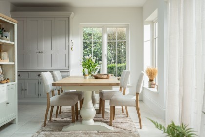Burford Painted Oak 160-200cm Ext Pedestal Dining Table Burford Painted Oak 160-200cm Ext Pedestal Dining Table