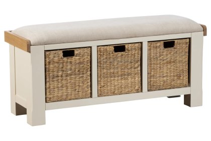 Burford Painted Oak 110cm Upholstered Hall Bench Burford Painted Oak 110cm Upholstered Hall Bench