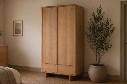 Flynn Natural Oak Double Wardrobe Flynn Natural Oak Double Wardrobe