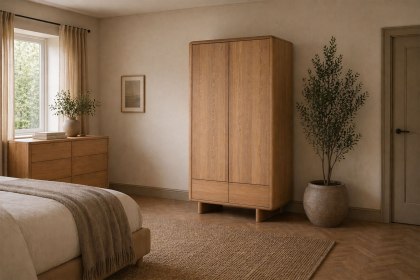Flynn Natural Oak Double Wardrobe Flynn Natural Oak Double Wardrobe