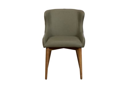 Logan Green PU Leather Curved Back Dining Chair with Ash Legs (Pair) Logan Green PU Leather Curved Back Dining Chair with Ash Legs (Pair)