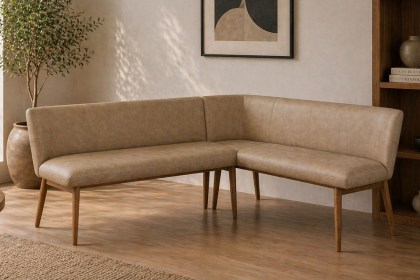 Spencer Taupe PU Leather Corner Bench Spencer Taupe PU Leather Corner Bench