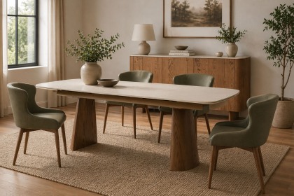 Lusso Ash 180-260cm Extending Dining Table with Sintered Stone Top Lusso Ash 180-260cm Extending Dining Table with Sintered Stone Top