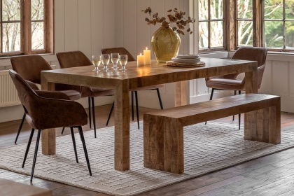 Gallery Direct Iowa Dining Bench Natural 1600x360x450mm Gallery Direct Iowa Dining Bench Natural 1600x360x450mm