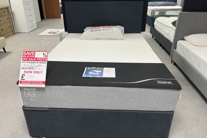 19.05.26 - Tempur Ease 25cm Double 135x190cm Mattress + Buckingham Non Storage Divan Bed Set + Headb 19.05.26 - Tempur Ease 25cm Double 135x190cm Mattress + Buckingham Non Storage Divan Bed Set + Headb