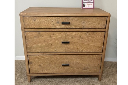 Ex-Display St Austell - Baker Jude Reclaimed Wood 3 Drawer Chest of Drawers Ex-Display St Austell - Baker Jude Reclaimed Wood 3 Drawer Chest of Drawers